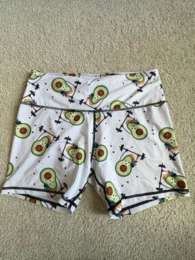 Avocado Print Women's Athletic Shorts - White